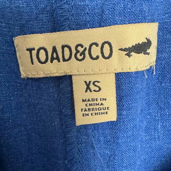 Toad&Co Blue Hemp Blend Wide Leg Jumpsuit XS - Picture 8 of 9